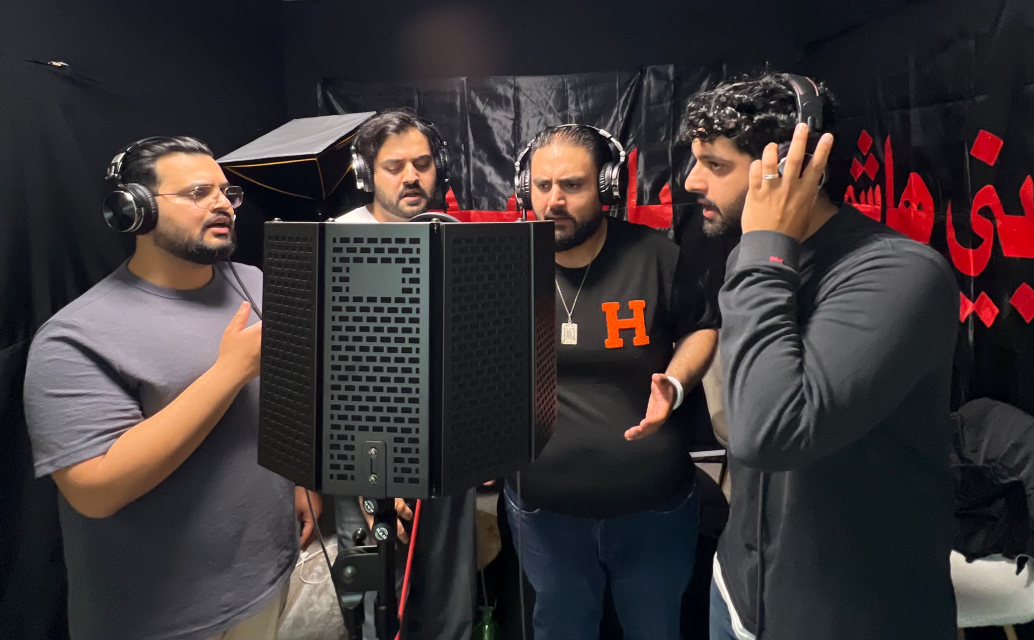Group vocal recording session at Zeky Vocal Records in Germany